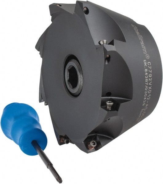 Kennametal - 5" Cut Diam, 0.098" Max Depth, 1-1/2" Arbor Hole, 8 Inserts, XD 12 Insert Style, Indexable Copy Face Mill - C7792VXD12-A5.00Z08R Cutter Style, 2.48" High, Through Coolant, Series 7792 - Exact Tooling