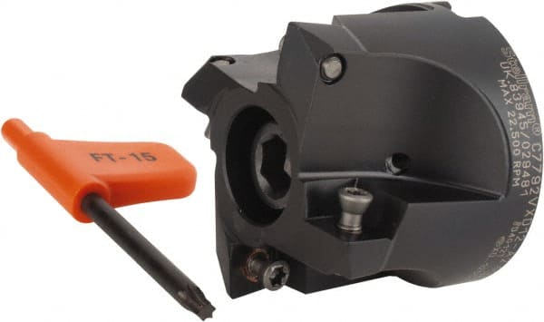 Kennametal - 2" Cut Diam, 0.098" Max Depth, 3/4" Arbor Hole, 4 Inserts, XD 12 Insert Style, Indexable Copy Face Mill - C7792VXD12-A2.00Z04R Cutter Style, 1.574" High, Through Coolant, Series 7792 - Exact Tooling