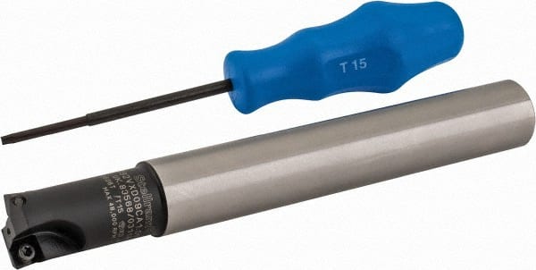 Kennametal - 1" Cutting Diam, 1" Shank Diam, Straight Shank Indexable Copy End Mill - 2 Inserts, XDLT0904 Insert, C7792VXD09CA1.00Z02R2 Toolholder - Exact Tooling