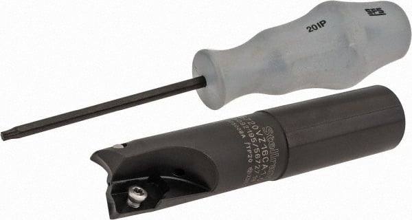 Kennametal - 1" Cutting Diam, 0.63" Max Depth, 1" Shank Diam, Cylindrical Shank Indexable Square Shoulder End Mill - ZDET15M5 Insert Style, C5720VZ16CA1.0Z2R2.75 Toolholder Style, Through Coolant - Exact Tooling