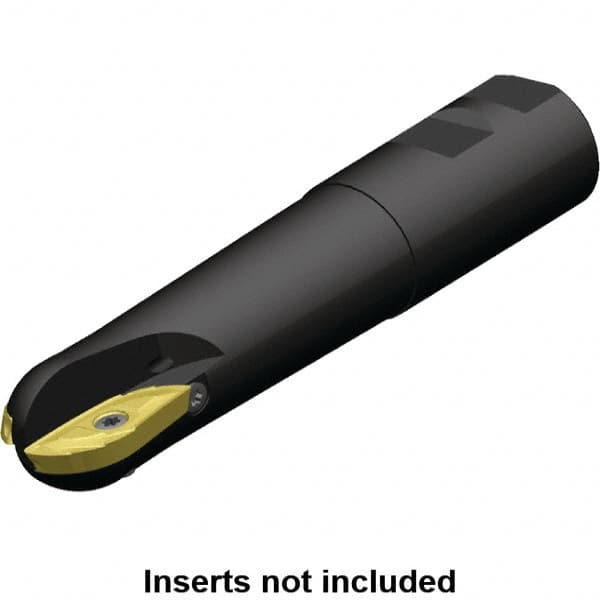 Kennametal - 2" Cut Diam, 2" Max Depth of Cut, 1-1/2" Shank Diam, 6.687" OAL, Indexable Ball Nose End Mill - Weldon Flat Shank, C5505VX Toolholder, XPNT Insert - Exact Tooling