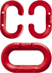 NMC - 2" High x 1/4" Long x 4" Wide Barrier Connecting Link - Plastic, Uncoated, Red, Use with Plastic Chain - Exact Tooling