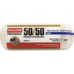 Wooster Brush - 1" Nap, 9" Wide Paint Roller - Rough Texture, Wool/Poly Blend - Exact Tooling