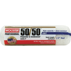 Wooster Brush - 1/2" Nap, 9" Wide Paint Roller - Semi-Rough Texture, Wool/Poly Blend - Exact Tooling
