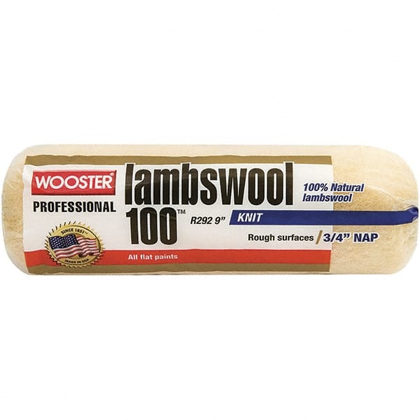Wooster Brush - 3/4" Nap, 9" Wide Paint Roller - Semi-Rough to Rough Texture, Lambswool - Exact Tooling