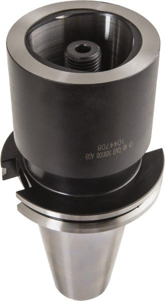 Iscar - C8 System Size, CAT50 Taper, Modular Tool Holding System Adapter - 3-15/16" Projection, 80mm Body Diam, Through Coolant - Exact Tooling