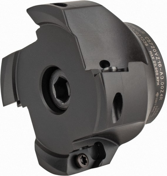 Kennametal - 4 Inserts, 3" Cutter Diam, 0.63" Max Depth of Cut, Indexable High-Feed Face Mill - 1" Arbor Hole Diam, 1.97" High, C5720VZ16-A3.00Z4R Toolholder, ZDET16M... Inserts, Series 5720VZ - Exact Tooling