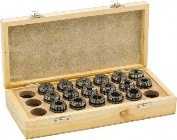 Parlec - 17 Piece, 4mm to 20mm Capacity, ER Collet Set - 0.0002" TIR, Series ER32 - Exact Tooling