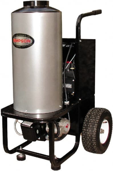 Simpson - Electric, 15 Amp, 1.5 hp, 1,500 psi, 1.8 GPM, Hot Water Pressure Washer - Triplex Plunger, 50' x 3/8" Hose, 120 Max Volts - Exact Tooling