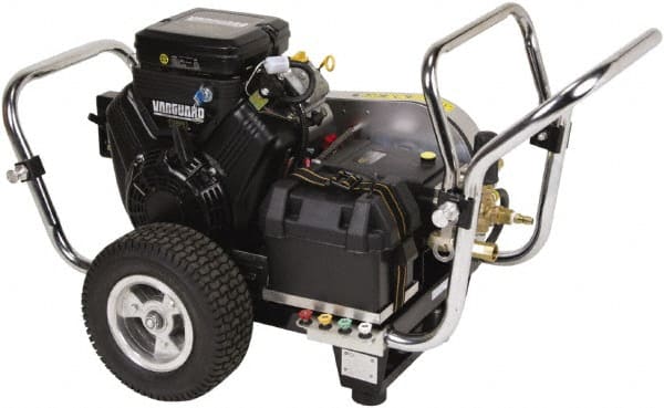 Simpson - Gas, 18 hp, 4,000 psi, 5 GPM, Cold Water Pressure Washer - Triplex Plunger, 50' x 3/8" Hose - Exact Tooling