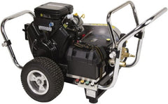 Simpson - Gas, 18 hp, 4,000 psi, 5 GPM, Cold Water Pressure Washer - Triplex Plunger, 50' x 3/8" Hose - Exact Tooling
