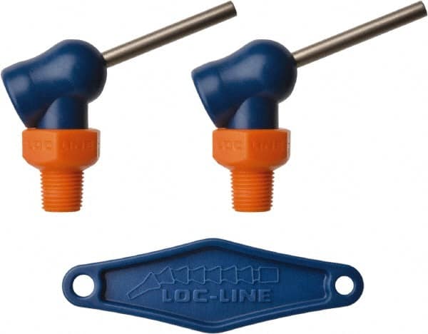 Loc-Line - 1/8" Hose Inside Diam, High-Pressure Coolant Hose Nozzle - NPT, for Use with Loc-Line Modular Hose System, 2 Pieces - Exact Tooling