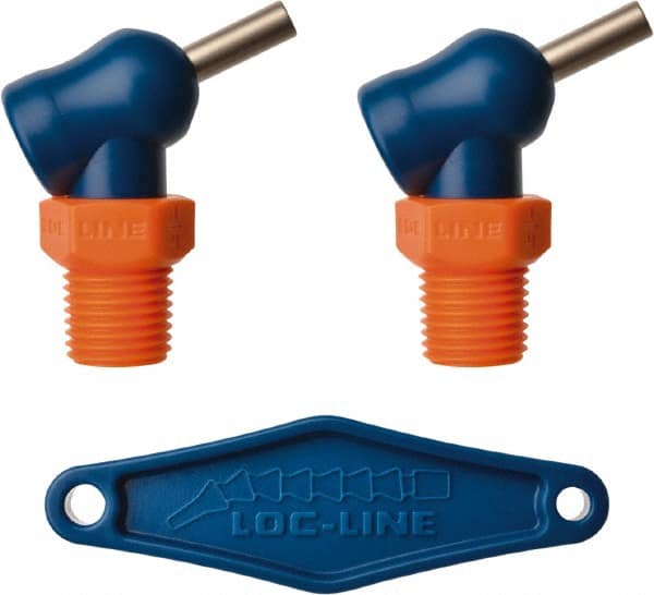Loc-Line - 1/4" Hose Inside Diam x 5/32" Nozzle Diam, High-Pressure Coolant Hose Nozzle - NPT, for Use with Loc-Line Modular Hose System, 2 Pieces - Exact Tooling