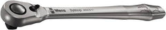 Wera - 3/8" Drive Slim Line Head Quick-Release Ratchet - Satin Finish, 222mm OAL, 76 Gear Teeth, Ergonomic Handle, Reversible Head - Exact Tooling