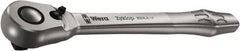 Wera - 1/4" Drive Slim Line Head Quick-Release Ratchet - Satin Finish, 141mm OAL, 76 Gear Teeth, Ergonomic Handle, Reversible Head - Exact Tooling