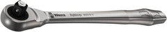 Wera - 3/8" Drive Slim Line Head Quick-Release Ratchet - Satin Finish, 222mm OAL, 76 Gear Teeth, Ergonomic Handle - Exact Tooling