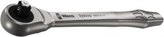 Wera - 1/4" Drive Slim Line Head Quick-Release Ratchet - Satin Finish, 141mm OAL, 76 Gear Teeth, Ergonomic Handle - Exact Tooling