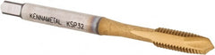 Kennametal - M5x0.80, 2 Flute, TiCN/TiN Finish, Vanadium High Speed Steel Spiral Point Tap - Plug Chamfer, Right Hand Thread, 2-3/8" OAL, 12.7mm Thread Length, 4.93mm Shank Diam, 6H Class of Fit, Series GOtap - Exact Tooling