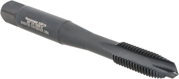 Kennametal - M7x1.00, 3 Flute, Oxide Finish, Vanadium High Speed Steel Spiral Point Tap - Plug Chamfer, Right Hand Thread, 2-23/32" OAL, 17.5mm Thread Length, 8.08mm Shank Diam, Series GOtap - Exact Tooling