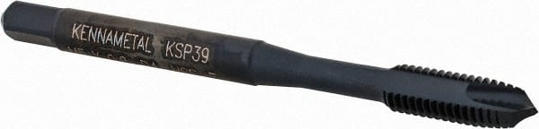 Kennametal - M5x0.80, 2 Flute, Oxide Finish, Vanadium High Speed Steel Spiral Point Tap - Plug Chamfer, Right Hand Thread, 2-3/8" OAL, 12.7mm Thread Length, 4.93mm Shank Diam, 6H Class of Fit, Series GOtap - Exact Tooling