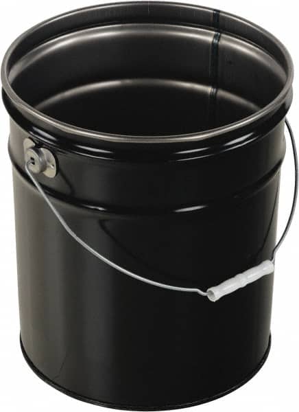 Vestil - 5 Gal Black Steel Pail - 13-3/8" High - Exact Tooling