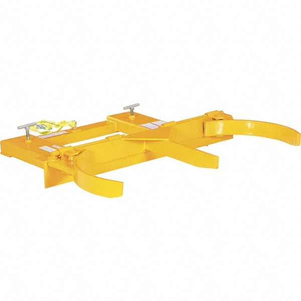 Vestil - 2,000 Lb Load Capacity, 55 Gal Drum Grab - 46-1/4" Wide x 9-3/8" High, Steel Wheels - Exact Tooling
