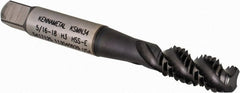 Kennametal - 5/16-18 3 Flute 3B Modified Bottoming Spiral Flute Tap - Vanadium High Speed Steel, TiN/CrC/C Finish, 2-23/32" OAL, Right Hand Flute, Right Hand Thread, H3, Series GOtap\xAE - Exact Tooling