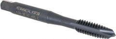Kennametal - 1/4-20, 3 Flute, Oxide Finish, Vanadium High Speed Steel Spiral Point Tap - Plug Chamfer, Right Hand Thread, 2-1/2" OAL, 16mm Thread Length, 6.48mm Shank Diam, Series GOtap - Exact Tooling