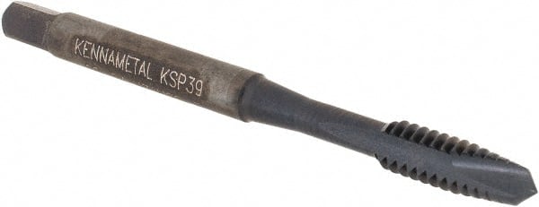 Kennametal - #10-24, 2 Flute, Oxide Finish, Vanadium High Speed Steel Spiral Point Tap - Plug Chamfer, Right Hand Thread, 2-3/8" OAL, 12.7mm Thread Length, 4.93mm Shank Diam, 2B/3B Class of Fit, Series GOtap - Exact Tooling