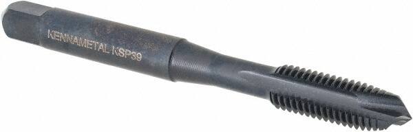 Kennametal - 1/4-28, 3 Flute, Oxide Finish, Vanadium High Speed Steel Spiral Point Tap - Plug Chamfer, Right Hand Thread, 2-1/2" OAL, 16mm Thread Length, 6.48mm Shank Diam, 3B Class of Fit, Series GOtap - Exact Tooling