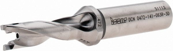Iscar - 0.472" to 0.488" Diam, 3xD, 1.41" Max Depth, 5/8" Shank Diam, 3.98" OAL, Replaceable-Tip Drill - FCP, ICK, ICK-2M, ICM, ICP, iCP-2M Insert, 73822975 Toolholder, Series SumoCham - Exact Tooling