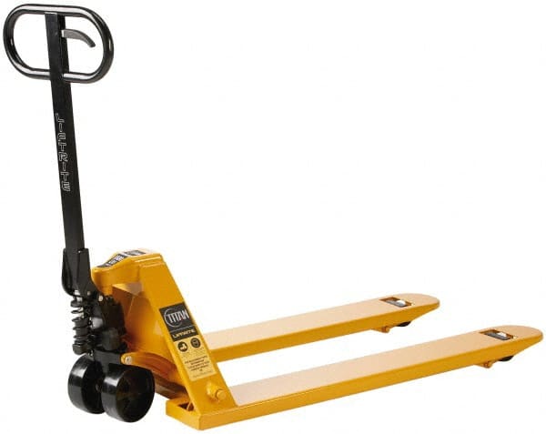 Lift-Rite - 5,500 Lb Capacity, 7-7/8" Lift Industrial Pallet Truck - 3" Min Lift Height, 42" Fork Length x 7" Fork Width, 27" Overall Width - Exact Tooling