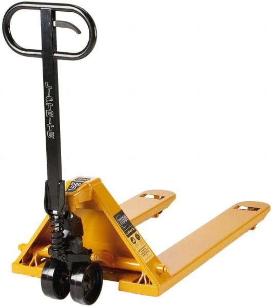 Lift-Rite - 5,500 Lb Capacity, 7-7/8" Lift Industrial Pallet Truck - 3" Min Lift Height, 36" Fork Length x 7" Fork Width, 20-1/2" Overall Width - Exact Tooling