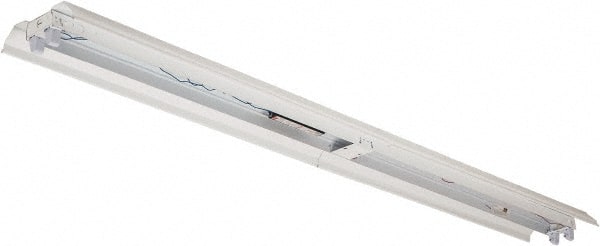 Cooper Lighting - 2 Lamps, 96 Watts, Fluorescent, Low Bay Fixture - 96" Long x 4-5/8" High x 12" Wide, 120-277 Volt, Steel Housing - Exact Tooling