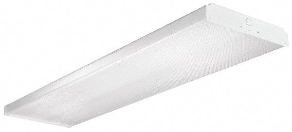 Cooper Lighting - 4 Lamp, 4 Ft. Long, 32 Watt, Surface Mounted, Fluorescent Lamp Wraparound Light Fixture - 120-277 Volt, White, Electronic Ballast - Exact Tooling