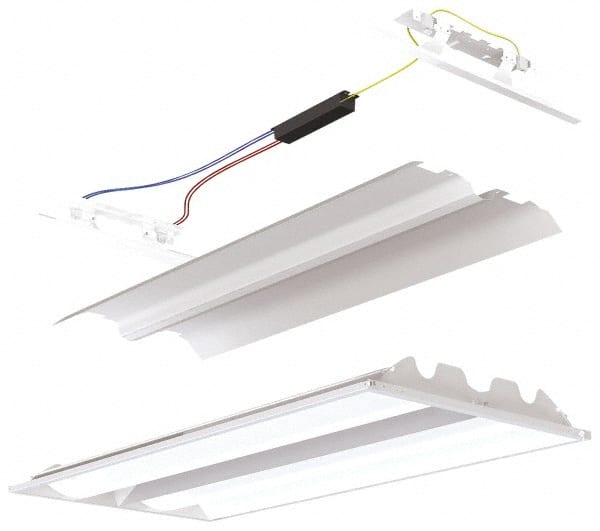 Cooper Lighting - 2 Lamp, 17 Watts, 2 x 2', Electronic Start Troffer Light Fixture Retrofit Kit - White Fluorescent Lamp - Exact Tooling