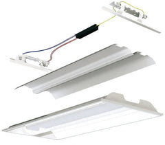 Cooper Lighting - 2 Lamp, 17 Watts, 2 x 2', Electronic Start Troffer Light Fixture Retrofit Kit - White Fluorescent Lamp - Exact Tooling