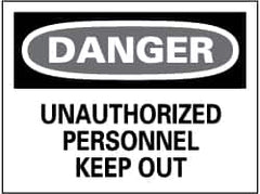 NMC - "Danger - Unauthorized Personnel - Keep Out", 14" Long x 20" Wide, Aluminum Safety Sign - Rectangle, 0.04" Thick, Use for Security & Admittance - Exact Tooling