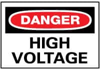 NMC - "Danger - High Voltage", 20" Long x 28" Wide, Rigid Plastic Safety Sign - Rectangle, 0.05" Thick, Use for Accident Prevention - Exact Tooling