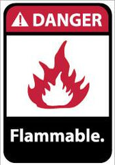 NMC - Danger - Flammable, Aluminum Fire Sign - 10" Wide x 14" High - Exact Tooling