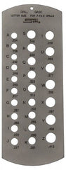 SPI - A Letter to Z Letter Hole Size Drill Gage - 6 Inch Long, 2-1/2 Inch Wide, 26 Holes - Exact Tooling