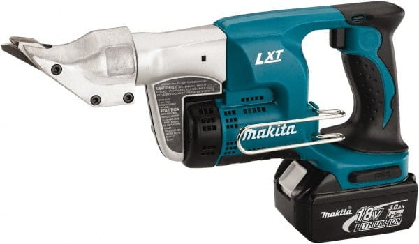 Makita - 2,800 SPM, Pistol Grip Handle, Handheld Cordless Shear - 18 Gauge Cutting Capacity - Exact Tooling