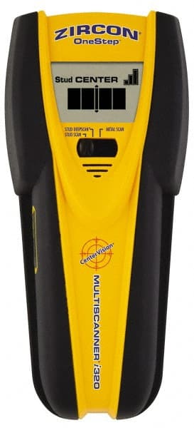Zircon - 1-1/2" Deep Scan Multi-Function Stud Finder - 9V Battery, Detects Wood & Metal Studs with Wire Warning Detection - Exact Tooling
