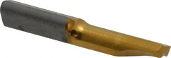 HORN - 15mm Cutting Depth, 4.5mm Diam, Internal Thread, Solid Carbide, Single Point Threading Tool - TiN Finish, 30mm OAL, 2.1mm Projection from Center, 1mm Max Pitch, 60° Profile Angle - Exact Tooling