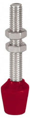 De-Sta-Co - M10 Carbon Steel Cap Tip Clamp Spindle Assembly - 55.12mm Thread Length, 78.99mm OAL, Flat Tip Cap, 1.02" Tip Surface Diam, Use with Toggle Clamps - Exact Tooling