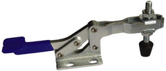 Gibraltar - 500 Lb Holding Capacity, Horizontal Handle, Manual Hold Down Toggle Clamp - 62° Handle Movement, 92° Bar Opening, U-Bar, Flanged Base, Carbon Steel - Exact Tooling