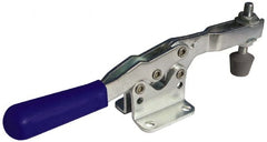 Gibraltar - 150 Lb Holding Capacity, Horizontal Handle, Manual Hold Down Toggle Clamp - 60° Handle Movement, 90° Bar Opening, U-Bar, Flanged Base, Carbon Steel - Exact Tooling