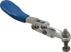 Gibraltar - 60 Lb Holding Capacity, Horizontal Handle, Manual Hold Down Toggle Clamp - 80° Handle Movement, 90° Bar Opening, Solid Bar, Left Flanged Base, Carbon Steel - Exact Tooling