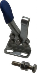 Gibraltar - 60 Lb Holding Capacity, Horizontal Handle, Manual Hold Down Toggle Clamp - 80° Handle Movement, 90° Bar Opening, Solid Bar, Right Flanged Base, Carbon Steel - Exact Tooling