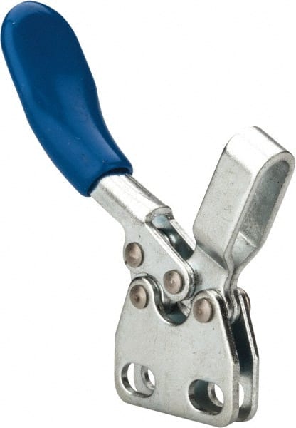 Gibraltar - 60 Lb Holding Capacity, Horizontal Handle, Manual Hold Down Toggle Clamp - 80° Handle Movement, 90° Bar Opening, U-Bar, Straight Base, Carbon Steel - Exact Tooling